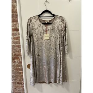 Champagne Velvet A-line Dress